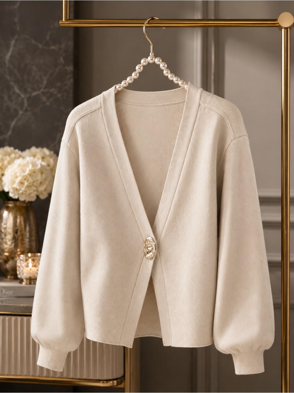 Elegant Beige Women's Sweater